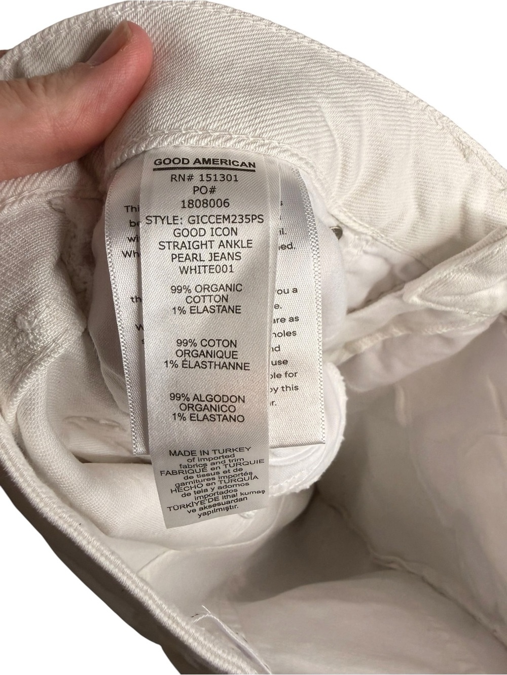 Good American Good Icon Straight Ankle Jeans White Size 8 NWT - Picture 11 of 11